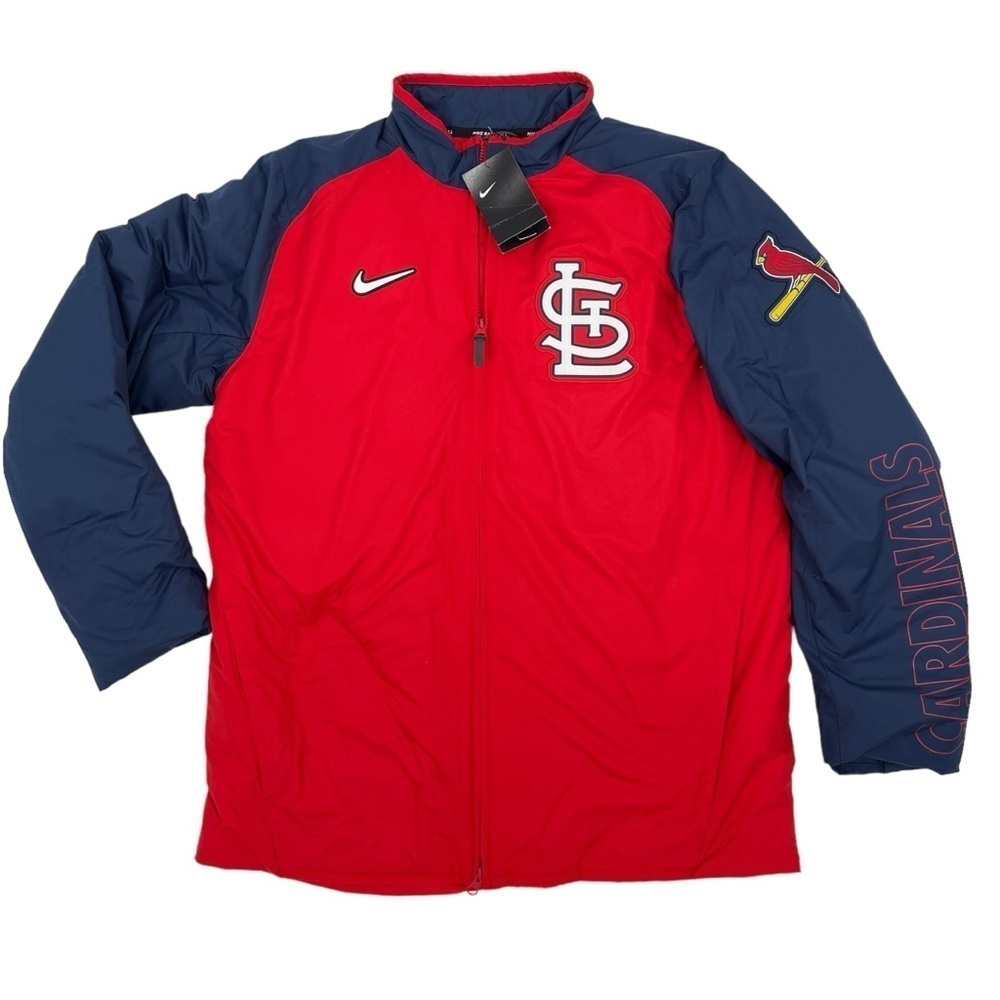 Nike Men’s St Louis Cardinals Dugout Down Fill Jacket Size Medium NKAU-036N NWT
